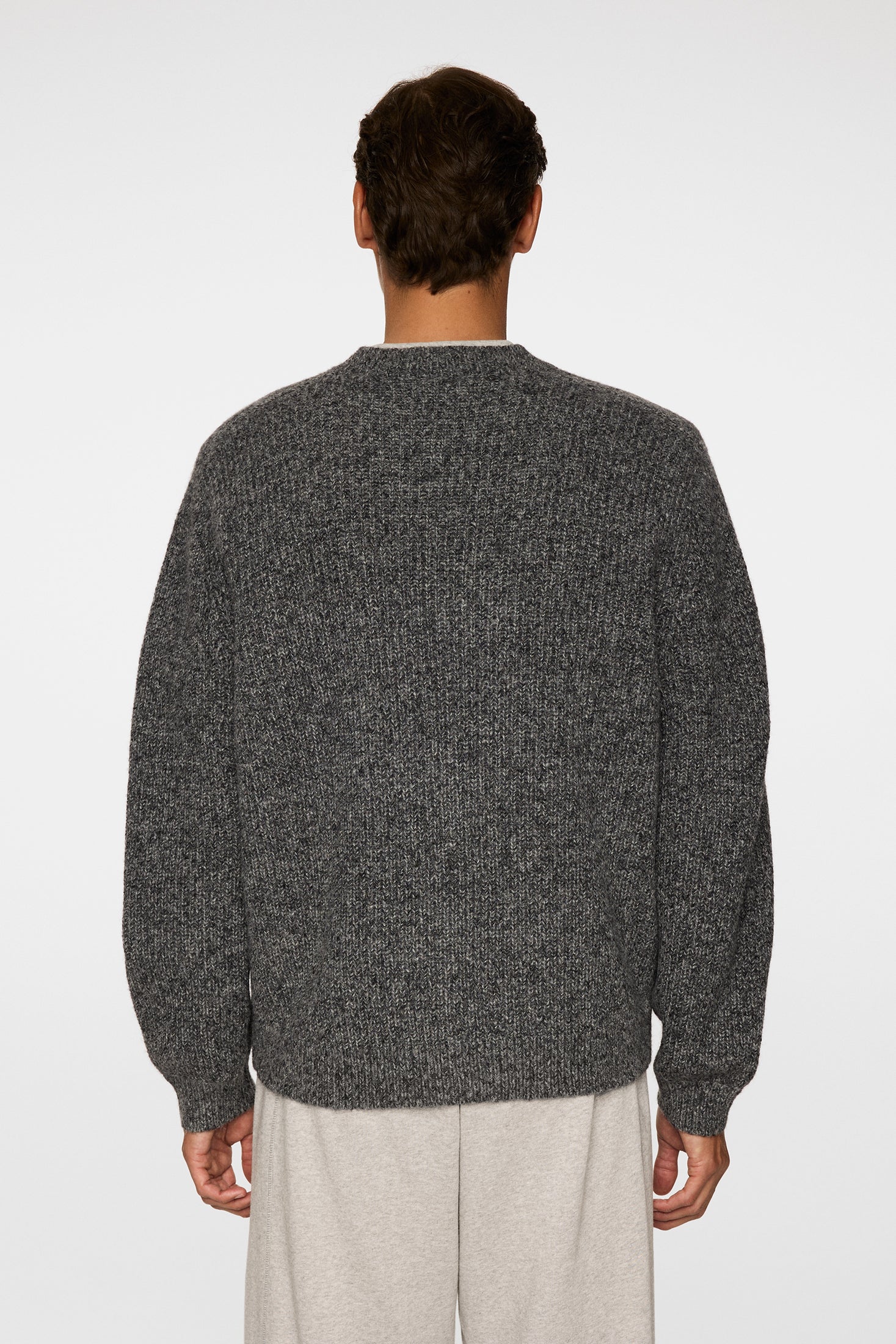 Vitor V-neck Heavy Knit / Dark Grey Melange - Image 3