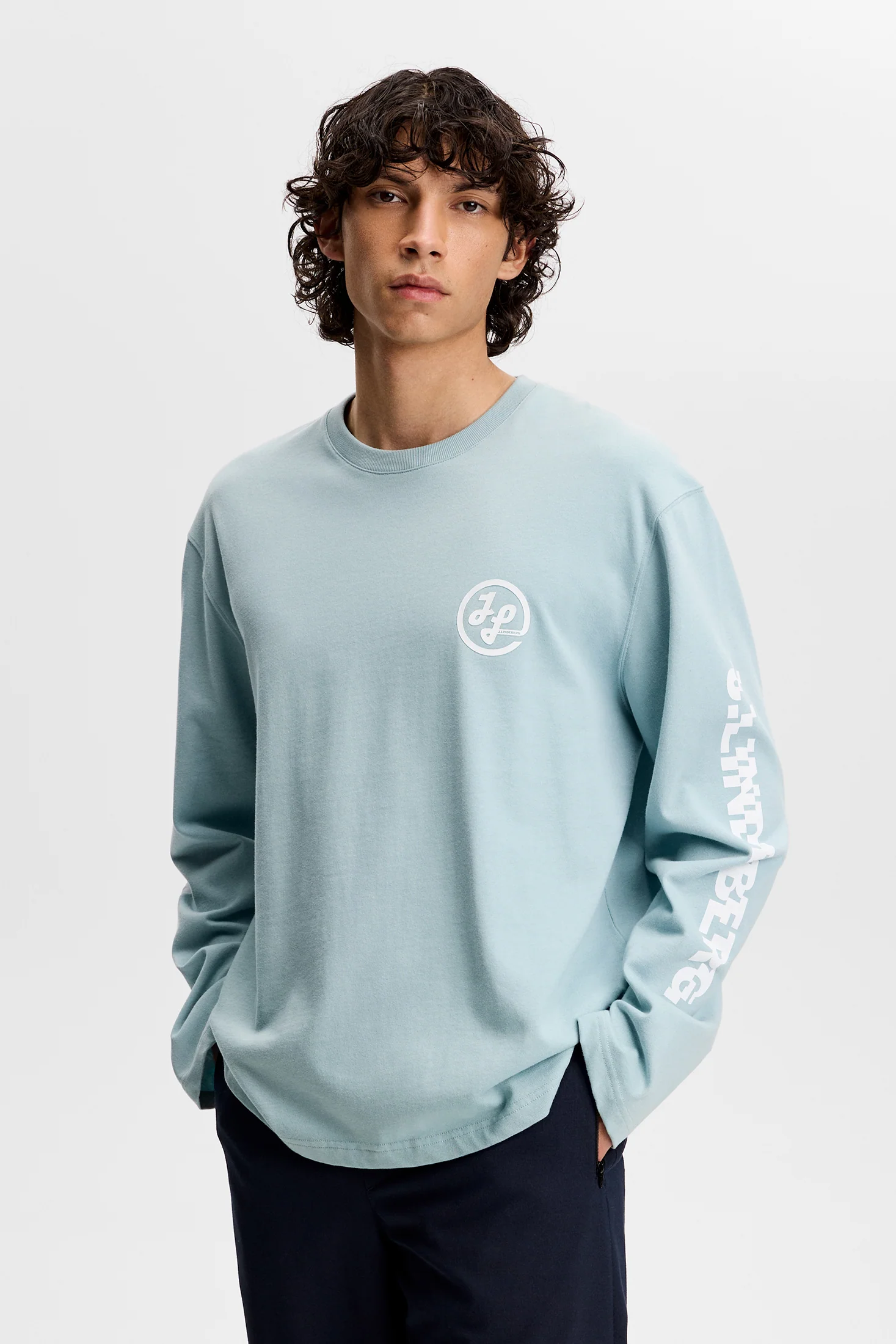 Walsh LS Print T-shirt / Forget-Me-Not - Image 3