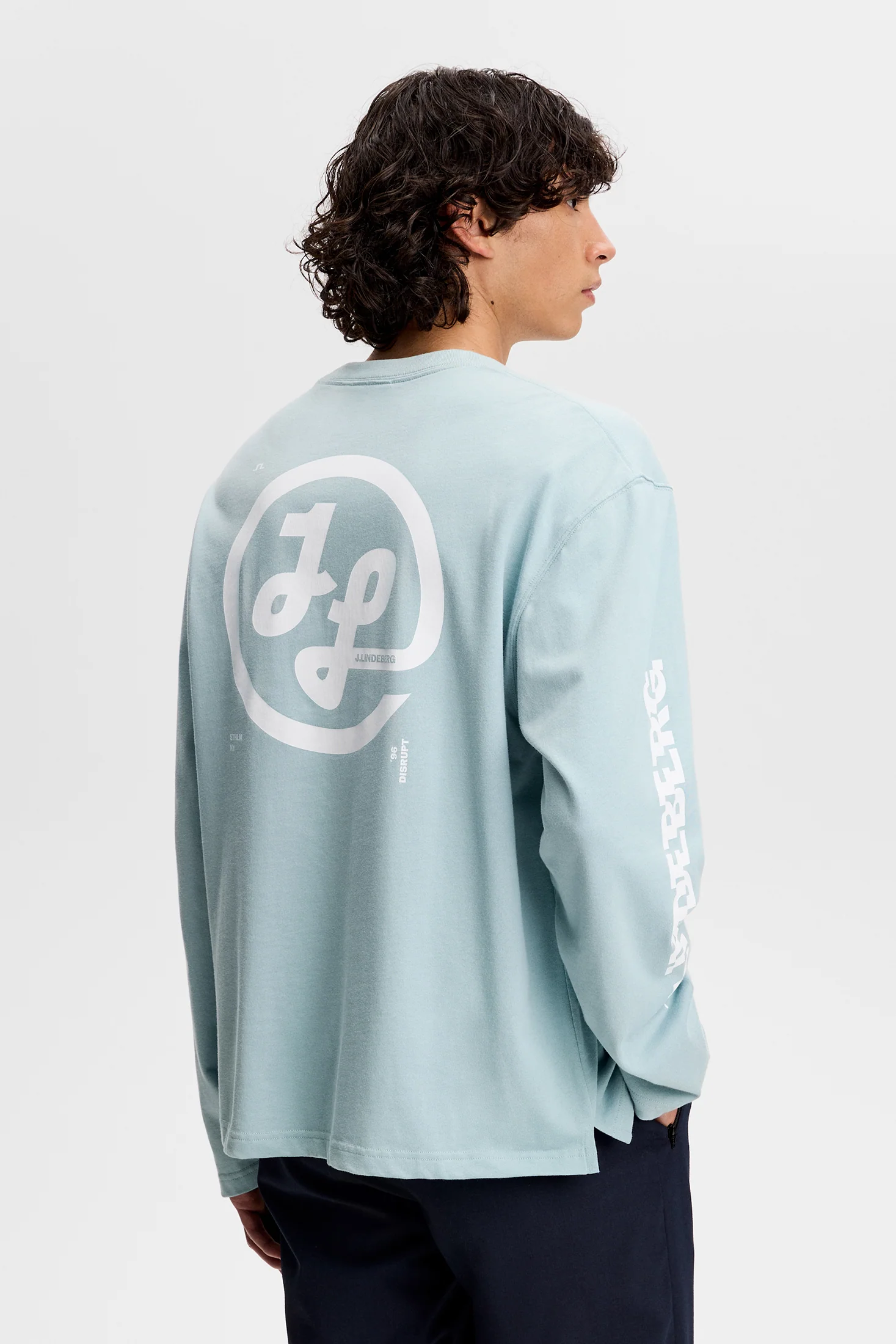 Walsh LS Print T-shirt / Forget-Me-Not - Image 4