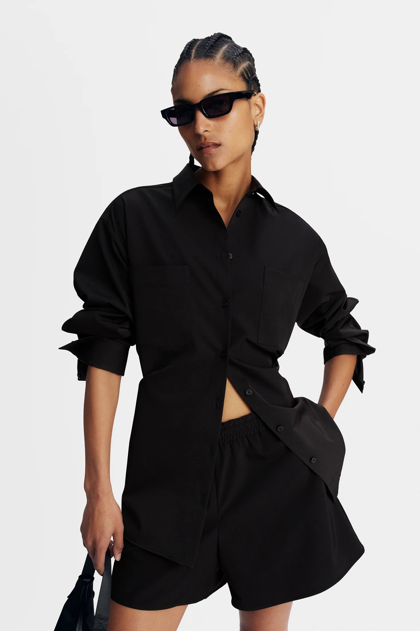 Willow Tech Drape Shirt / Black - Image 3