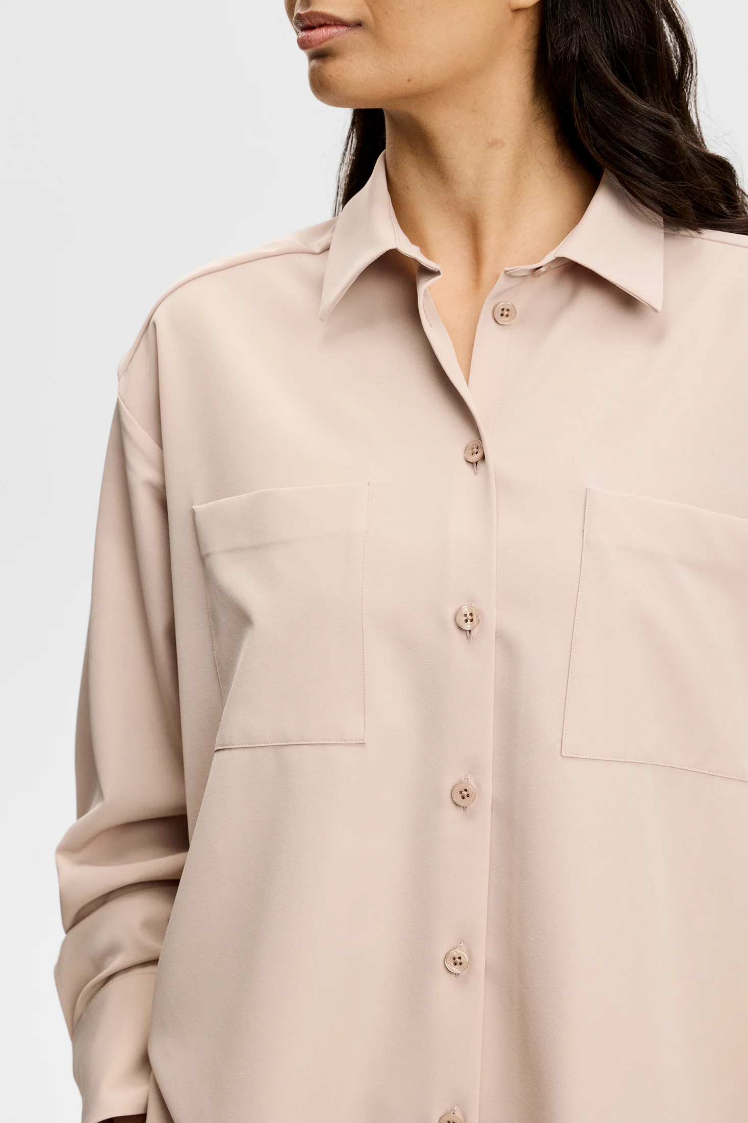 Willow Tech Drape Shirt / Moonbeam - Image 6