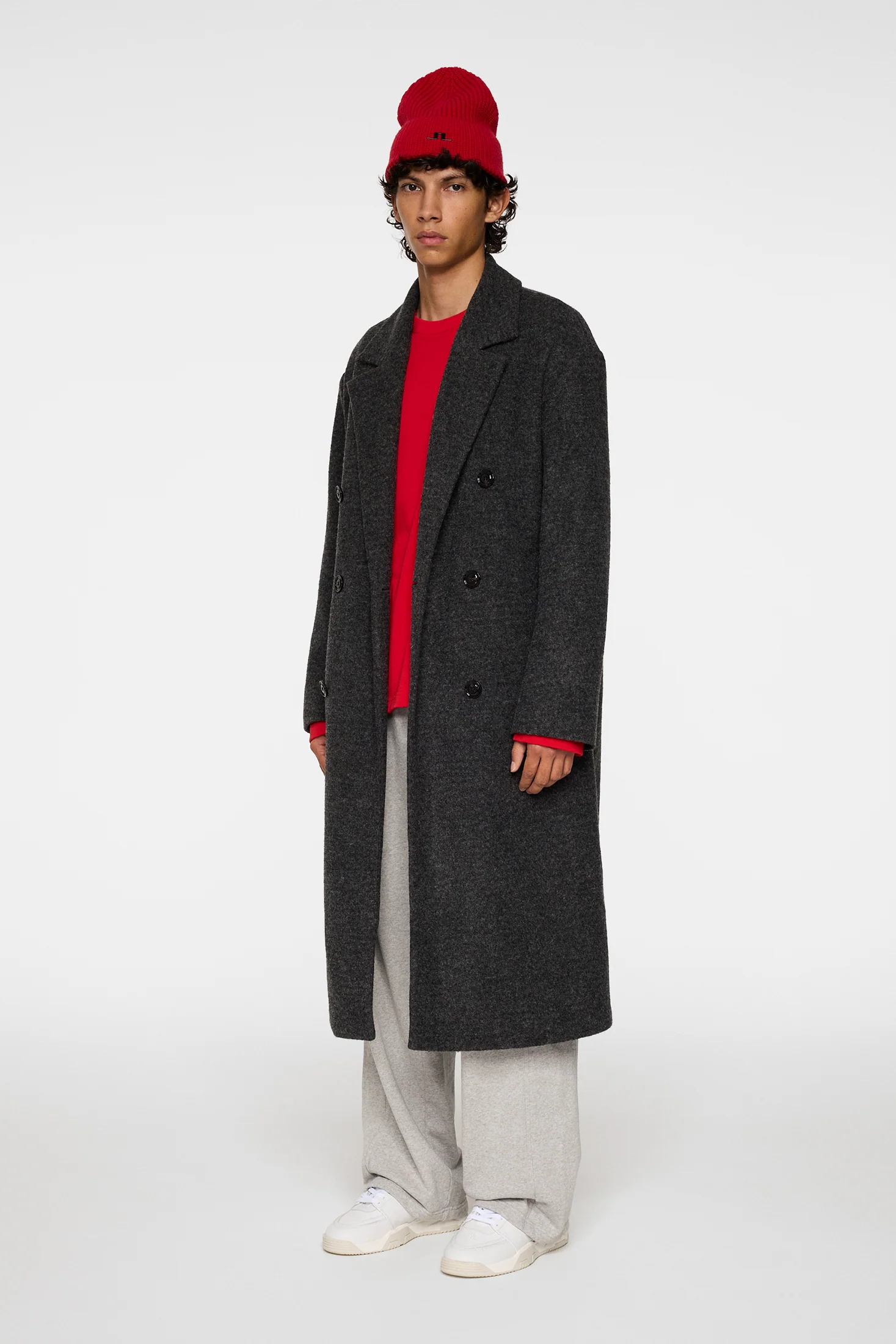 Willy Bonded Wool Coat / Dark Grey Melange - Image 2