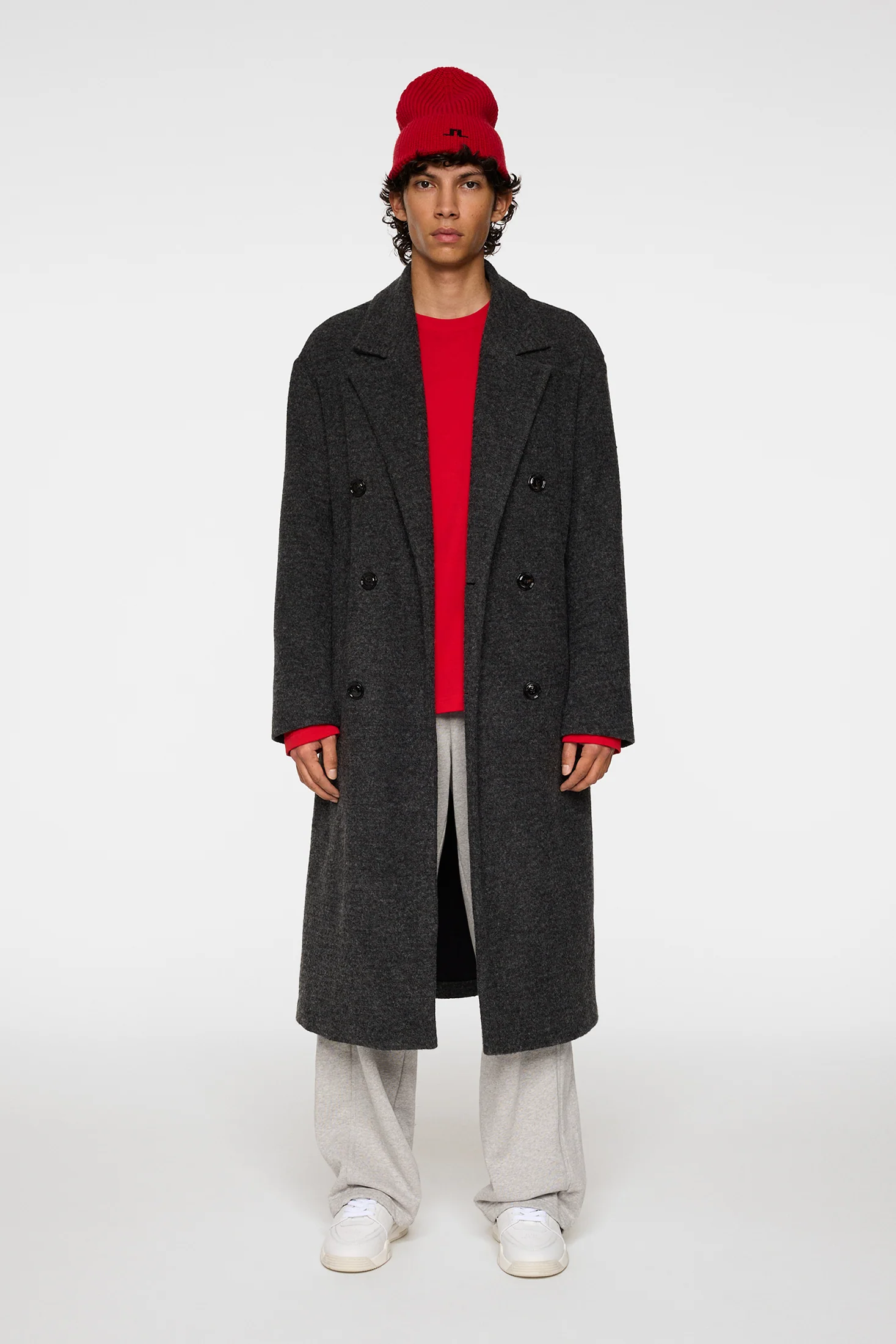 Willy Bonded Wool Coat / Dark Grey Melange - Image 4