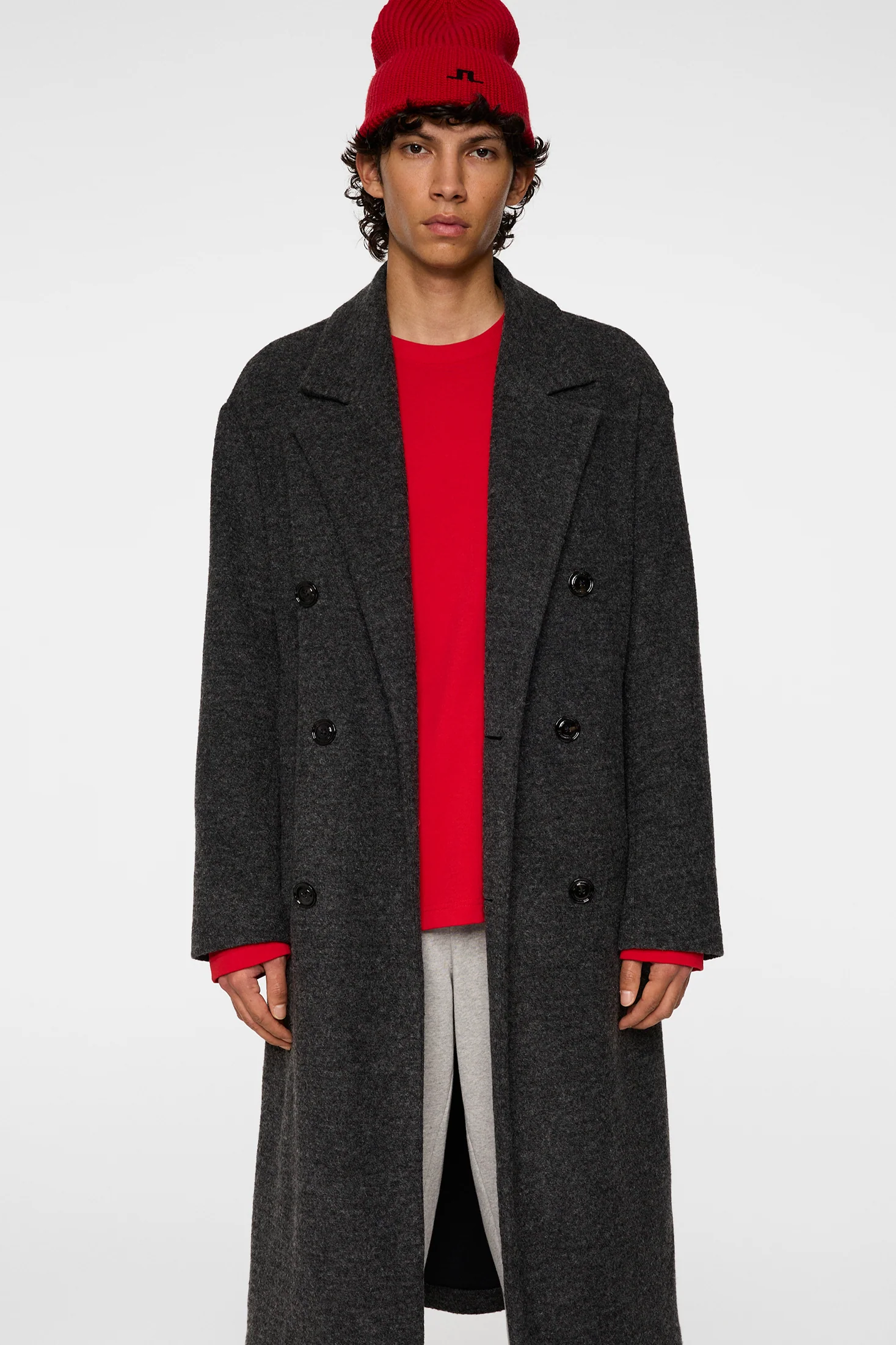Willy Bonded Wool Coat / Dark Grey Melange - Image 5