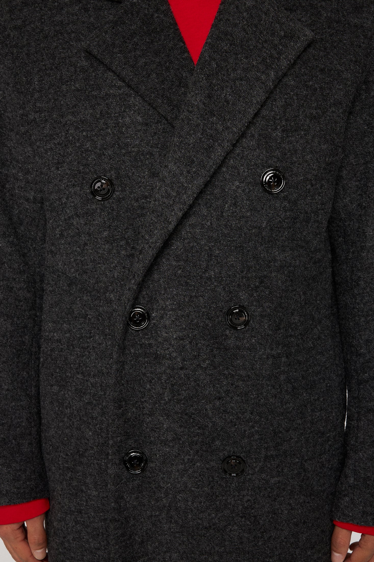 Willy Bonded Wool Coat / Dark Grey Melange - Image 6