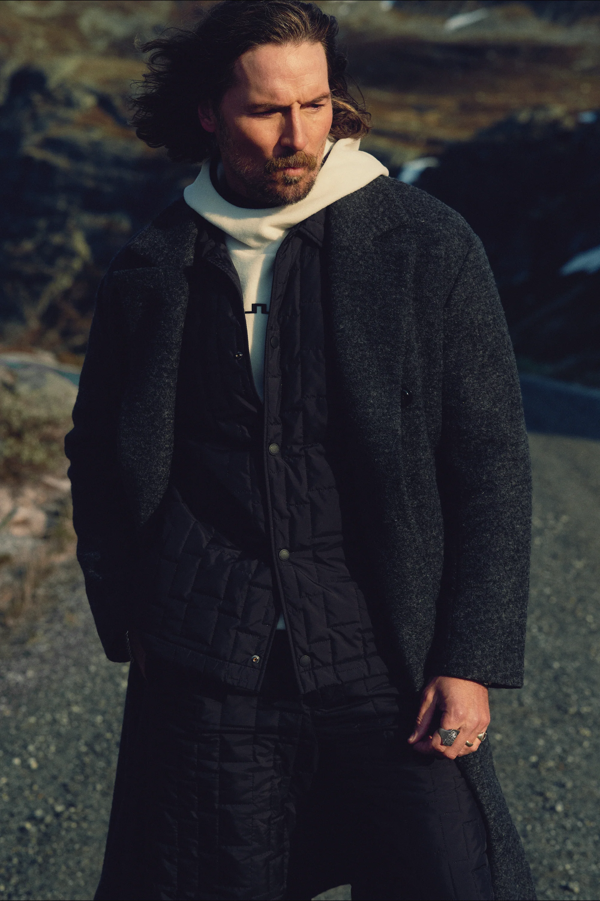 Willy Bonded Wool Coat / Dark Grey Melange - Image 7