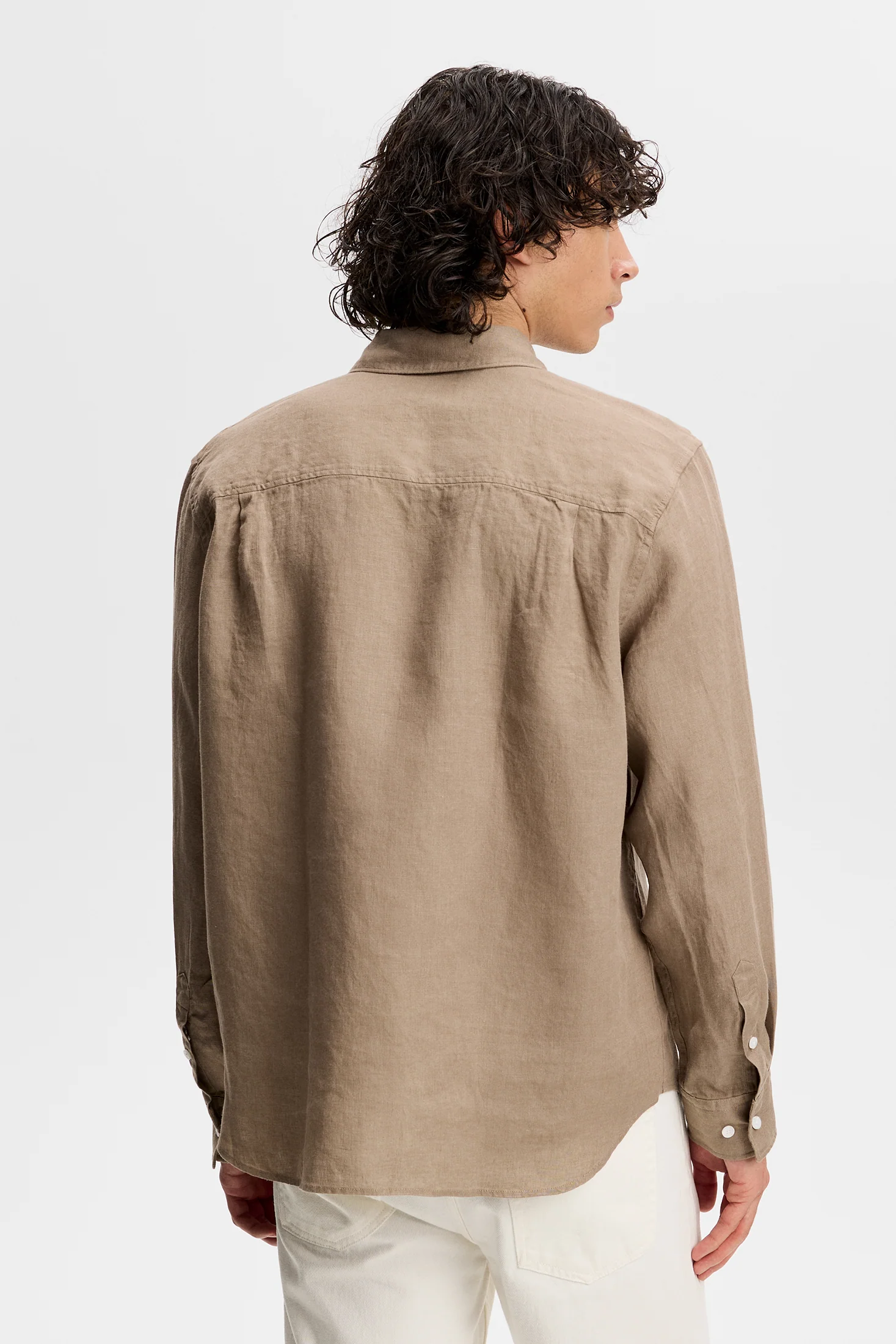 Zachary Clean Linen Shirt / Brindle - Image 3