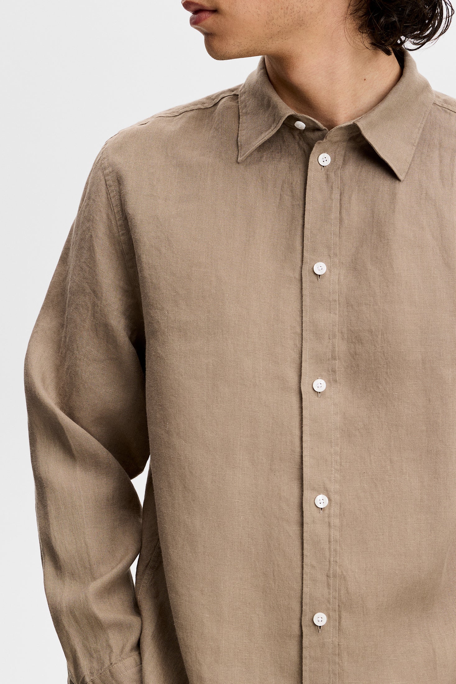Zachary Clean Linen Shirt / Brindle - Image 5