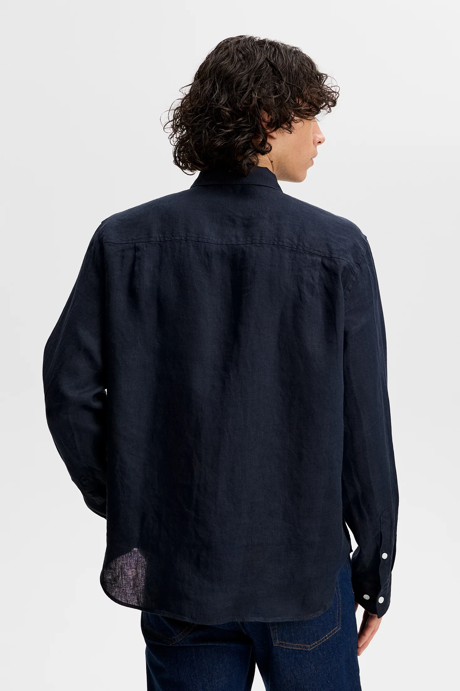 Zachary Clean Linen Shirt / JL Navy - Image 3