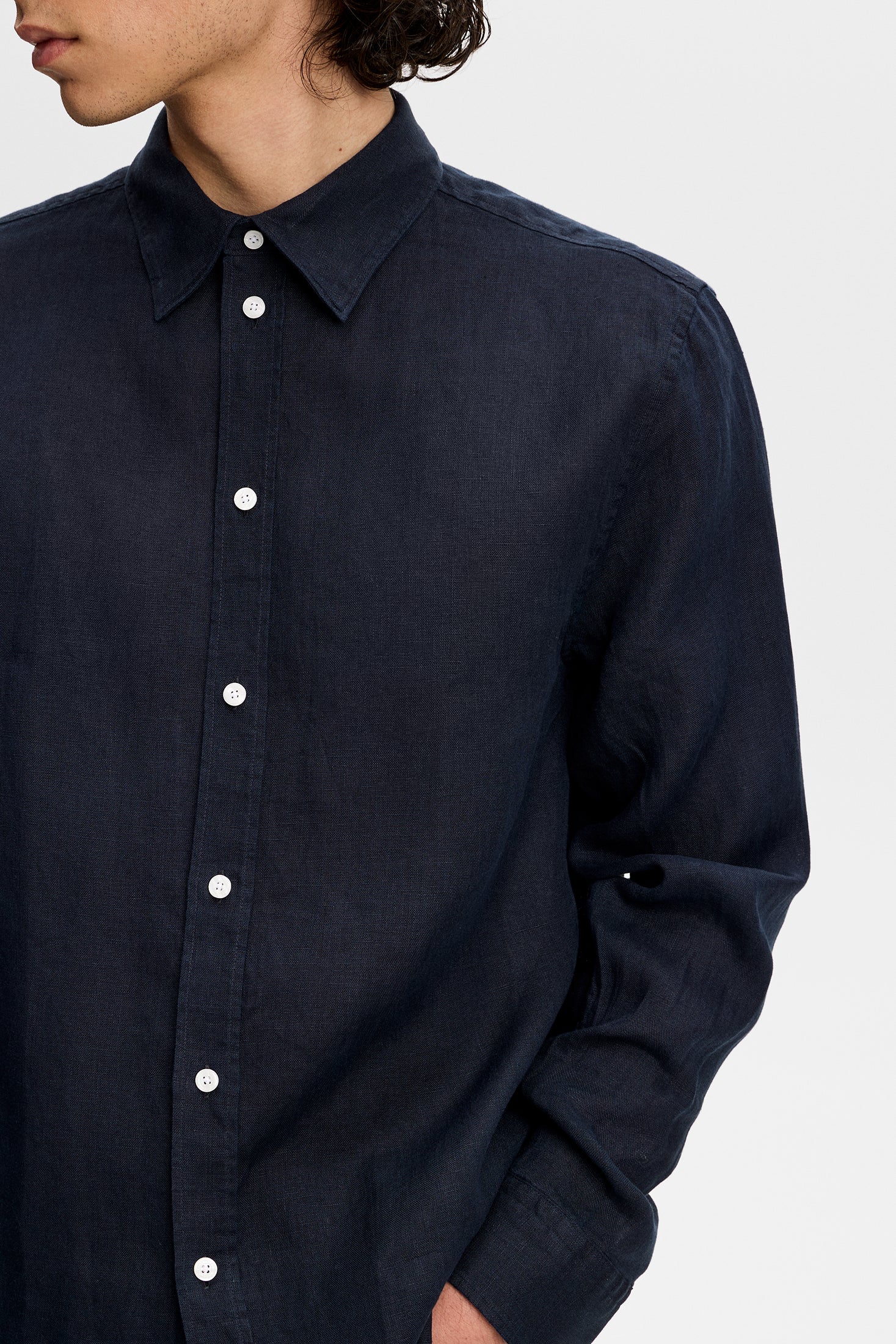 Zachary Clean Linen Shirt / JL Navy - Image 5