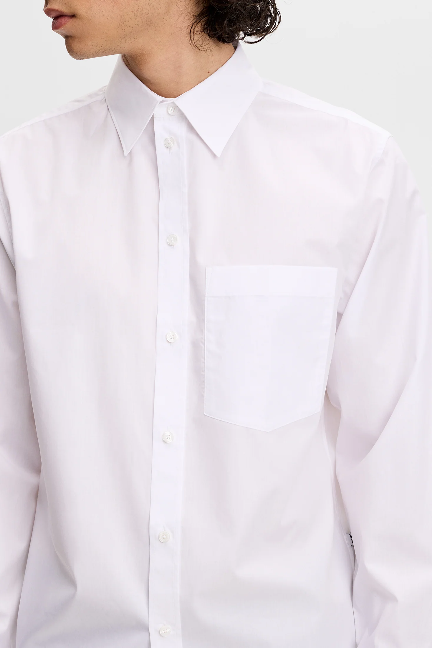 Zachary Cotton Solid Shirt / White - Image 5